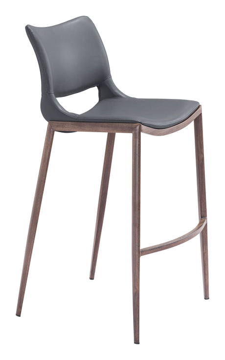 Ace Dark Gray & Walnut Barstool (Set of 2) by Zuomod at Eve Furniture