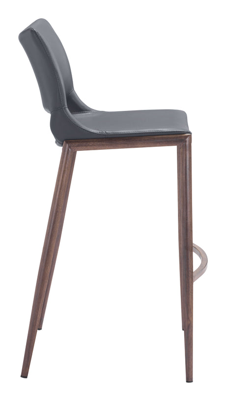 Ace Dark Gray & Walnut Barstool (Set of 2) by Zuomod at Eve Furniture
