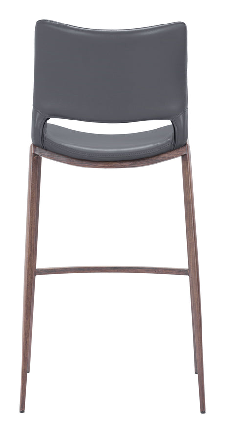 Ace Dark Gray & Walnut Barstool (Set of 2) by Zuomod at Eve Furniture