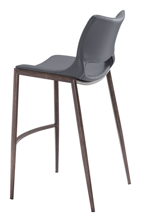 Ace Dark Gray & Walnut Barstool (Set of 2) by Zuomod at Eve Furniture