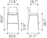 Ace Dark Gray & Walnut Barstool (Set of 2) by Zuomod at Eve Furniture