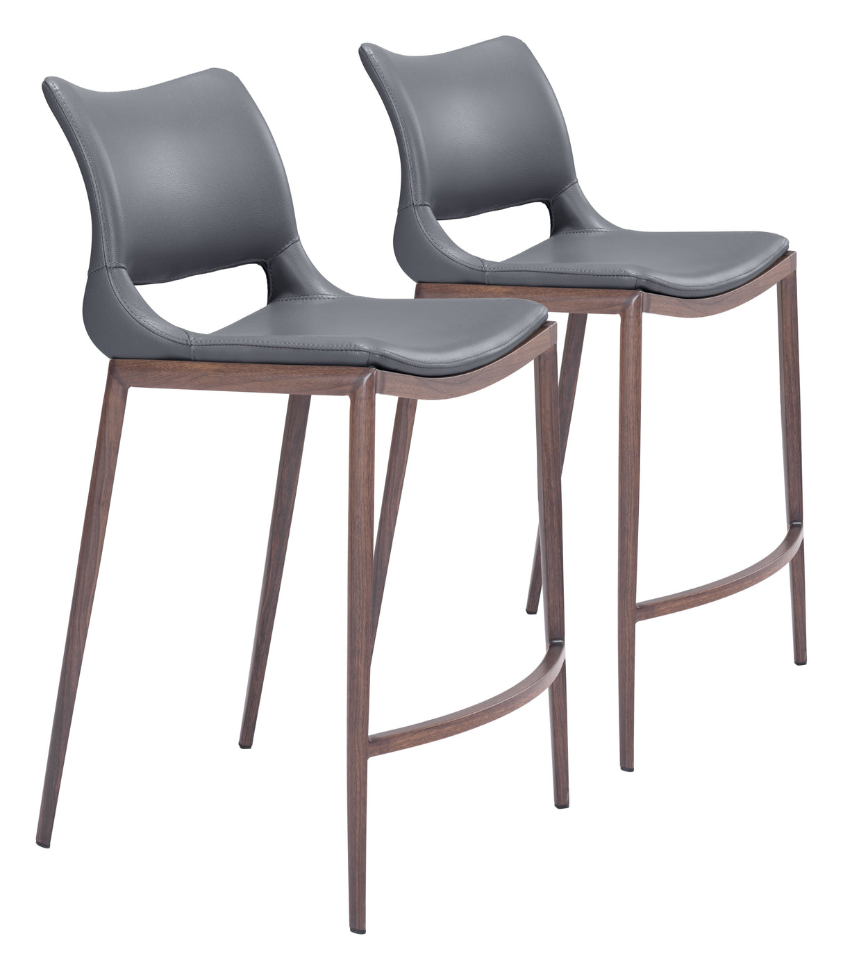 Ace Dark Gray & Walnut Counter Stool (Set of 2) by Zuomod at Eve Furniture