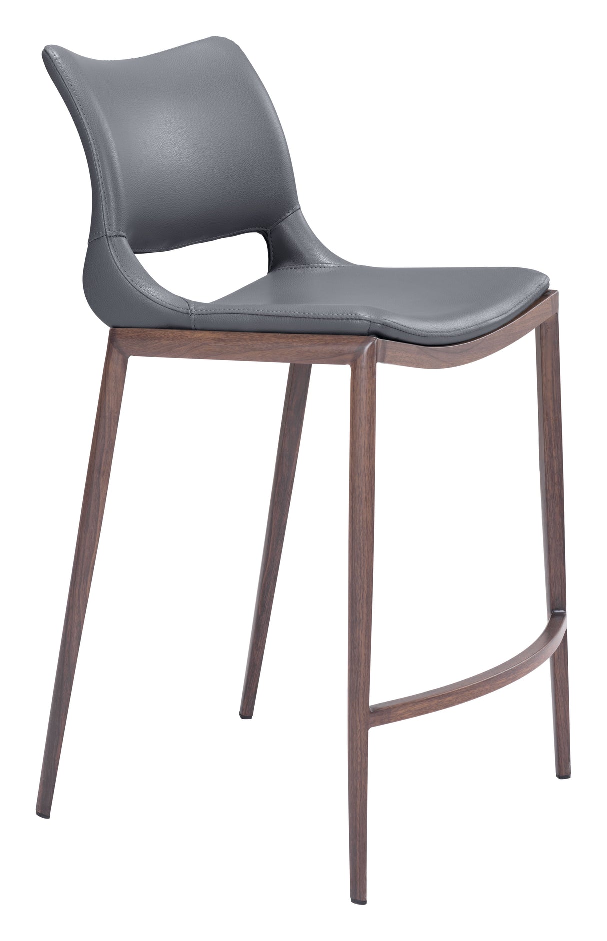 Ace Dark Gray & Walnut Counter Stool (Set of 2) by Zuomod at Eve Furniture