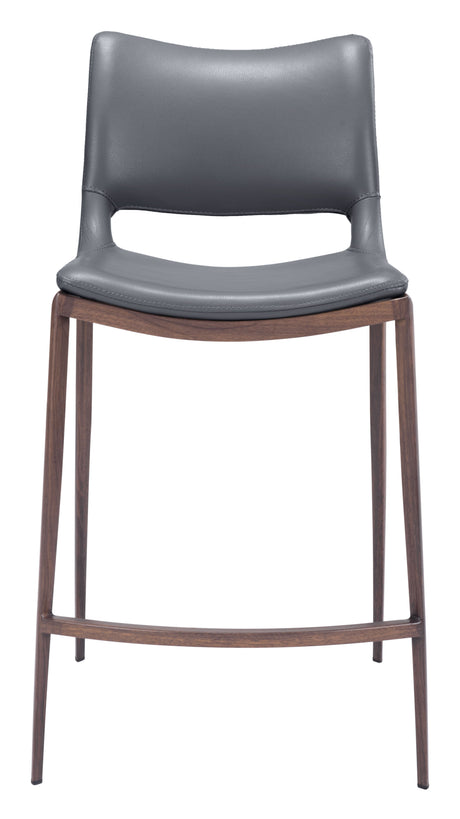 Ace Dark Gray & Walnut Counter Stool (Set of 2) by Zuomod at Eve Furniture