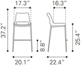 Ace Dark Gray & Walnut Counter Stool (Set of 2) by Zuomod at Eve Furniture
