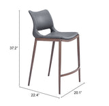 Ace Dark Gray & Walnut Counter Stool (Set of 2) by Zuomod at Eve Furniture