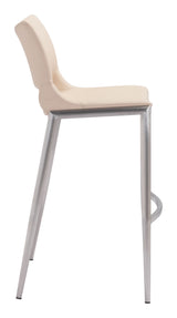 Ace Light Pink & Silver Barstool (Set of 2) by Zuomod at Eve Furniture
