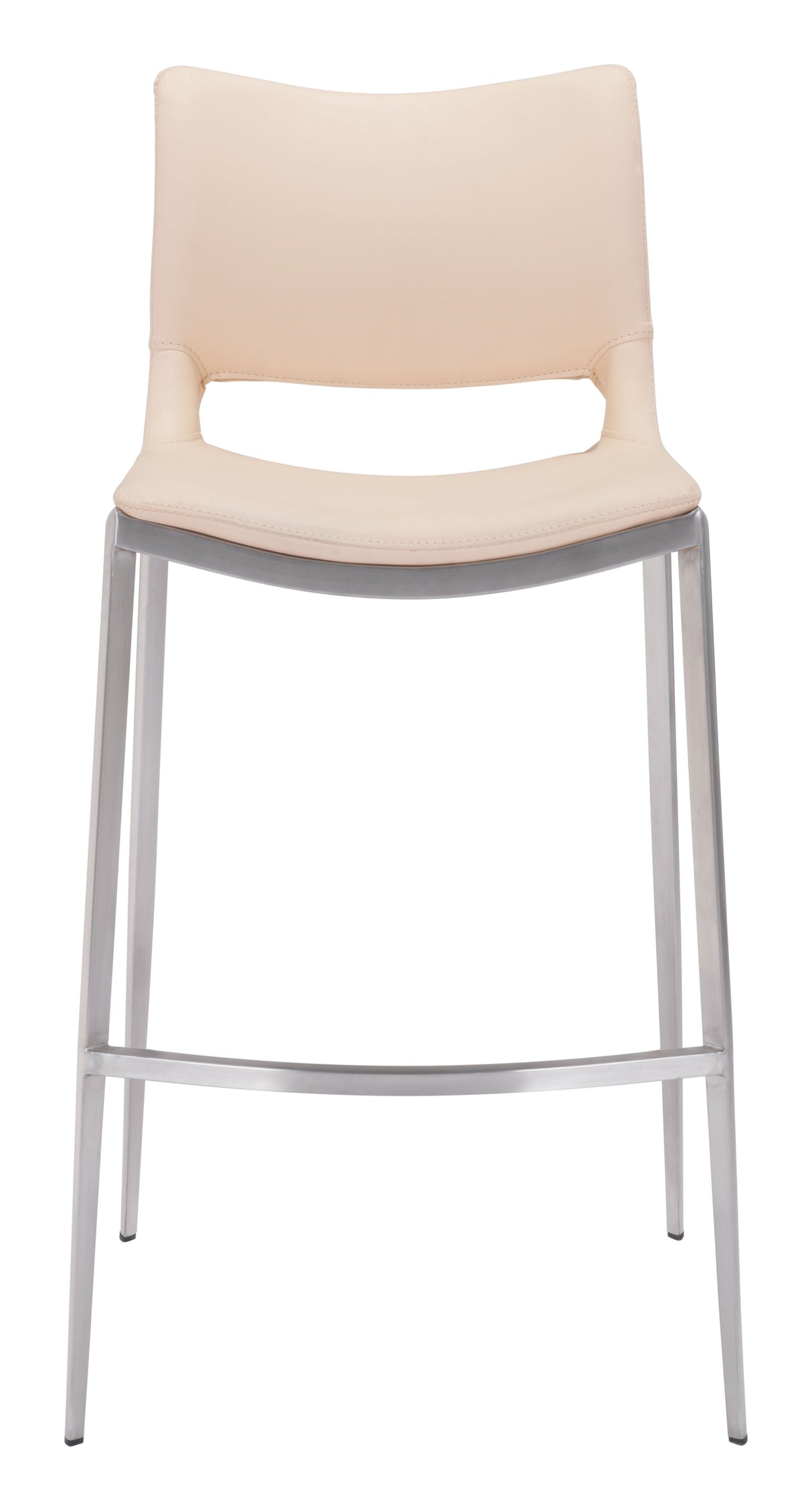 Ace Light Pink & Silver Barstool (Set of 2) by Zuomod at Eve Furniture