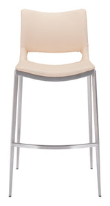 Ace Light Pink & Silver Barstool (Set of 2) by Zuomod at Eve Furniture