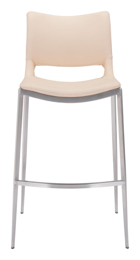 Ace Light Pink & Silver Barstool (Set of 2) by Zuomod at Eve Furniture