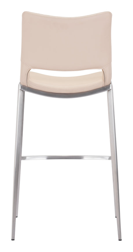 Ace Light Pink & Silver Barstool (Set of 2) by Zuomod at Eve Furniture