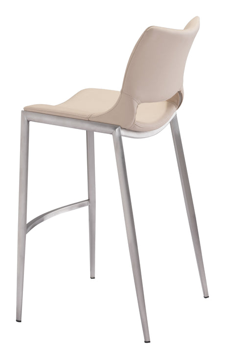 Ace Light Pink & Silver Barstool (Set of 2) by Zuomod at Eve Furniture
