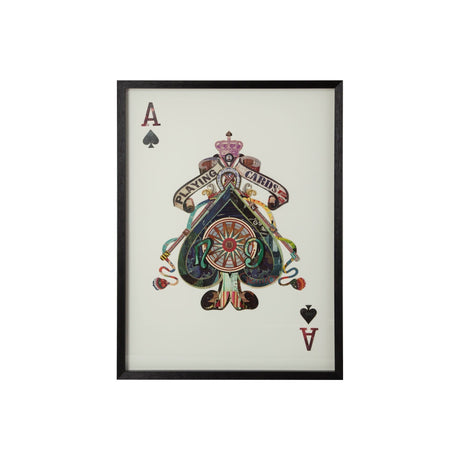 Ace of Spades II Playing Card a Paper Mosaik Collage Framed Art Under Glass by Mercana at Eve Furniture