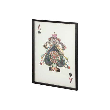 Ace of Spades II Playing Card a Paper Mosaik Collage Framed Art Under Glass by Mercana at Eve Furniture
