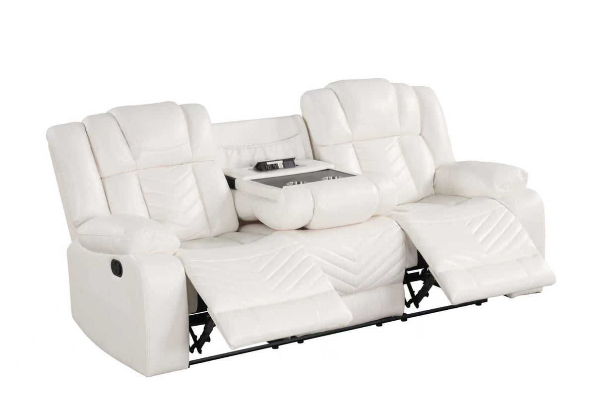 Ace White 3-Piece Reclining Living Room Set by Happy Homes at Eve Furniture