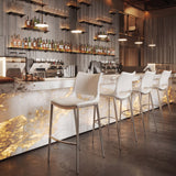 Ace White & Silver Barstool (Set of 2) by Zuomod at Eve Furniture