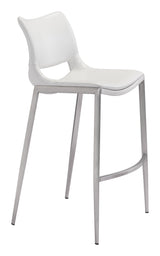 Ace White & Silver Barstool (Set of 2) by Zuomod at Eve Furniture