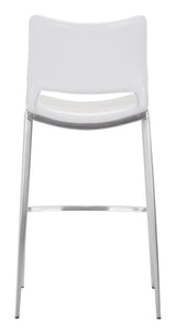 Ace White & Silver Barstool (Set of 2) by Zuomod at Eve Furniture