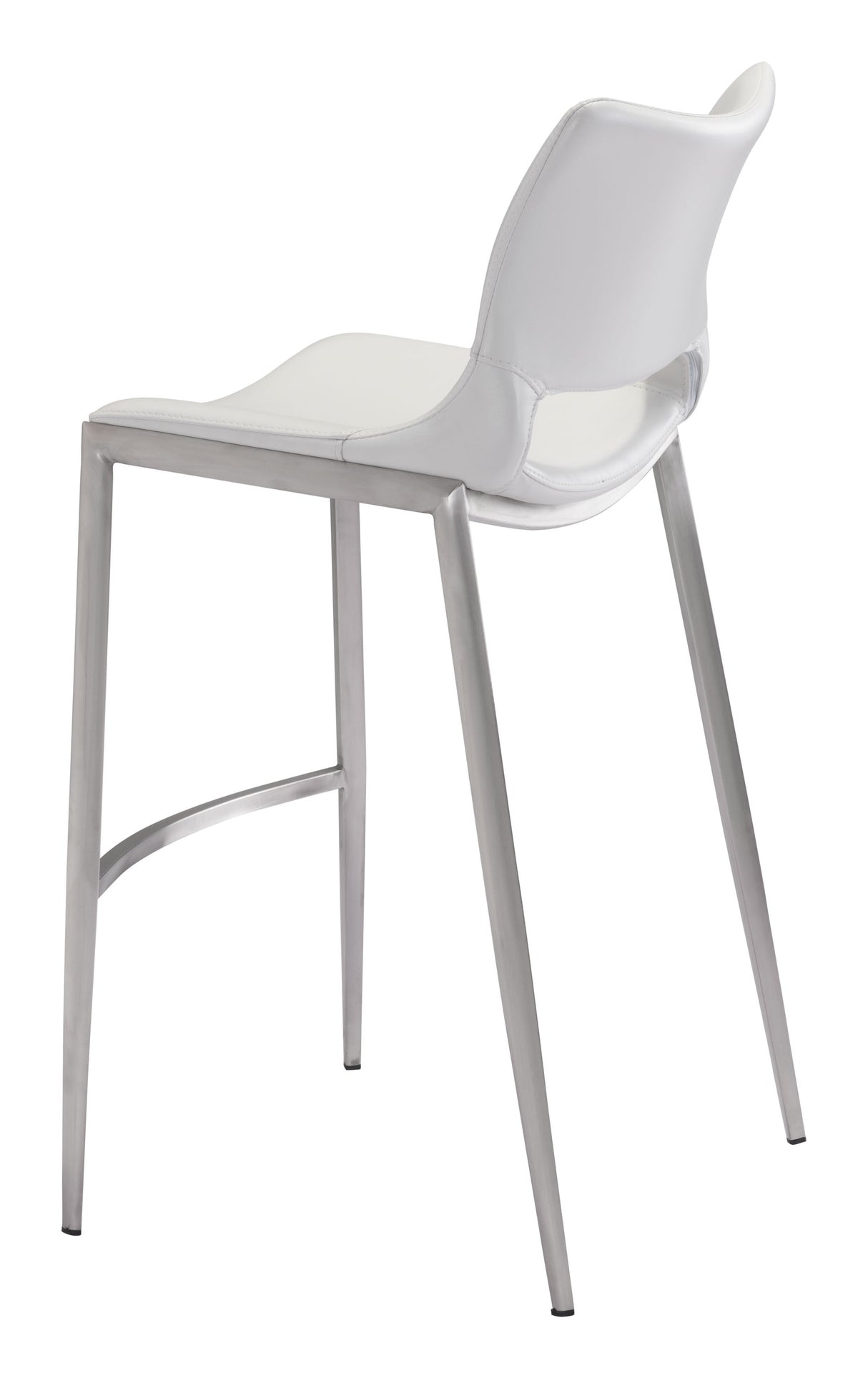 Ace White & Silver Barstool (Set of 2) by Zuomod at Eve Furniture