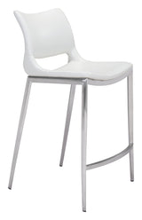 Ace White & Silver Counter Stool (Set of 2) by Zuomod at Eve Furniture