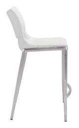 Ace White & Silver Counter Stool (Set of 2) by Zuomod at Eve Furniture