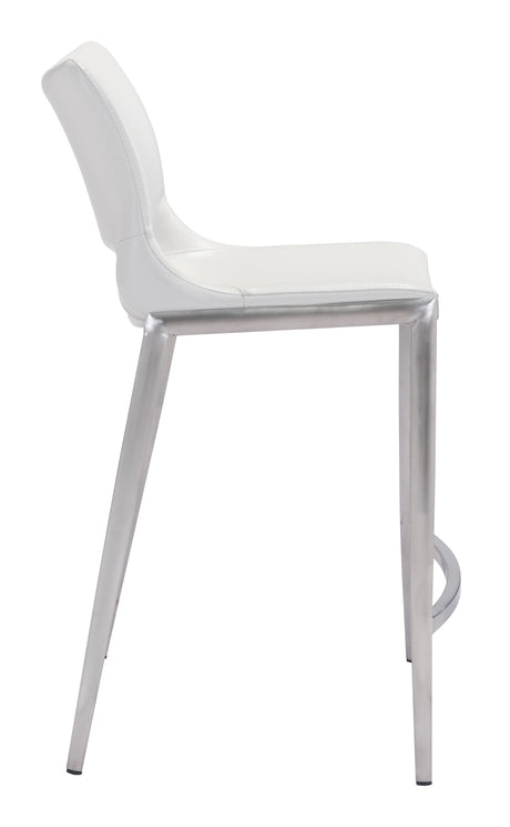 Ace White & Silver Counter Stool (Set of 2) by Zuomod at Eve Furniture