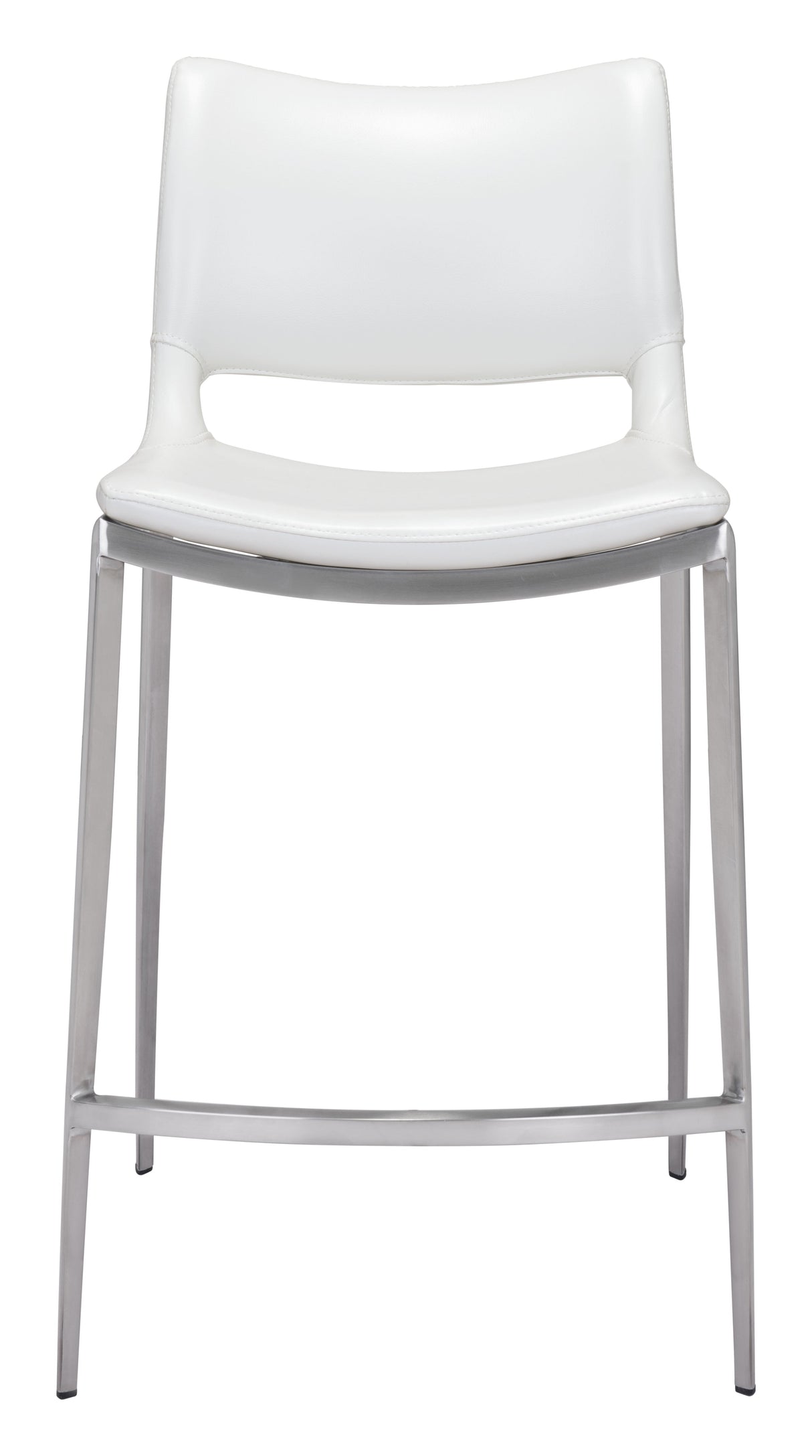 Ace White & Silver Counter Stool (Set of 2) by Zuomod at Eve Furniture