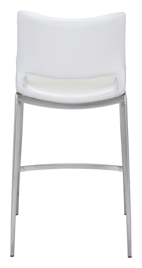Ace White & Silver Counter Stool (Set of 2) by Zuomod at Eve Furniture