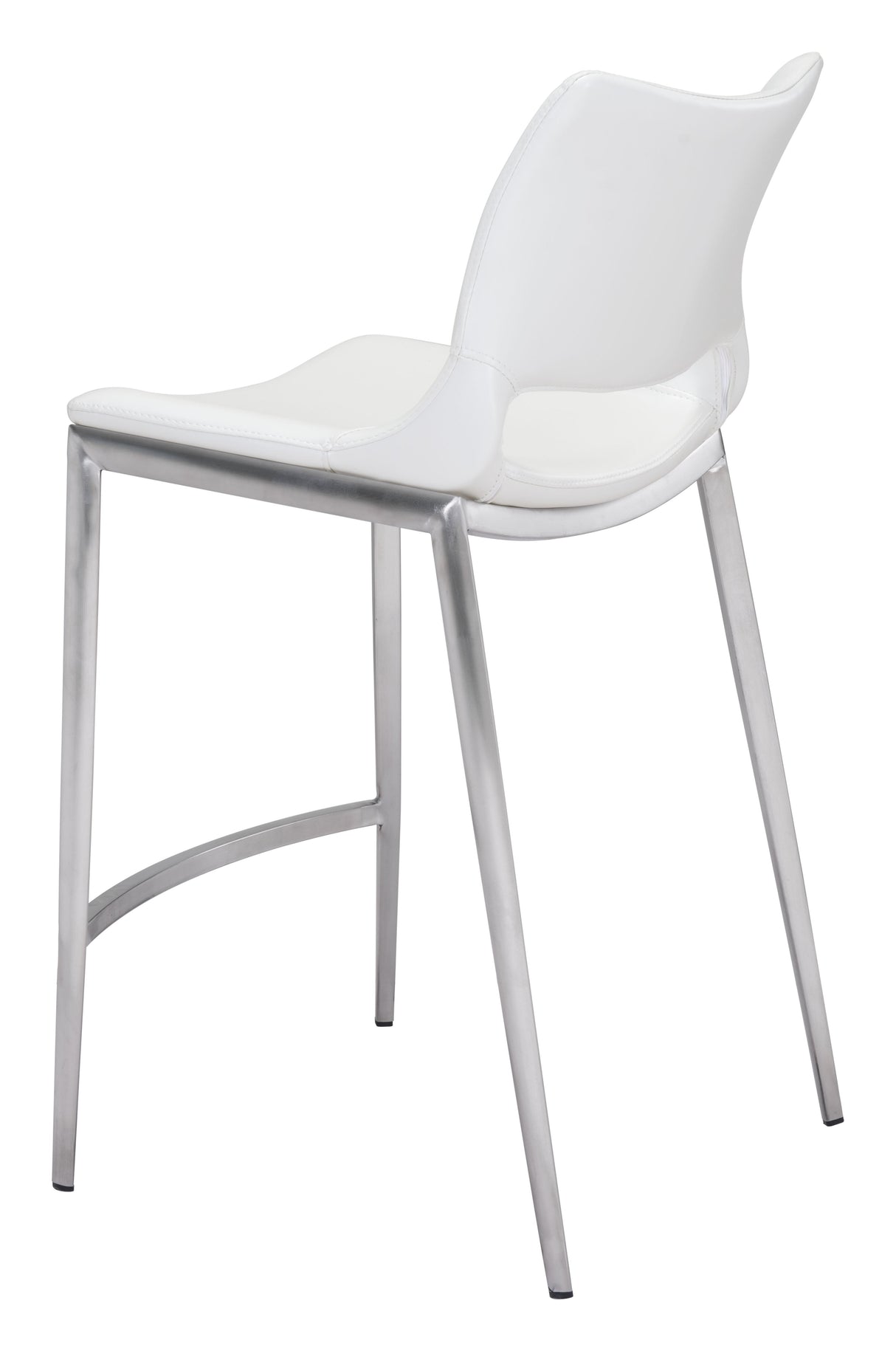 Ace White & Silver Counter Stool (Set of 2) by Zuomod at Eve Furniture
