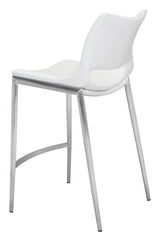Ace White & Silver Counter Stool (Set of 2) by Zuomod at Eve Furniture