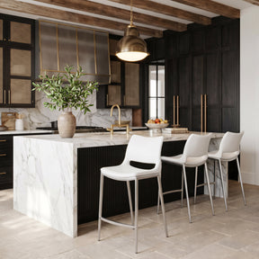 Ace White & Silver Counter Stool (Set of 2) by Zuomod at Eve Furniture