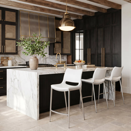 Ace White & Silver Counter Stool (Set of 2) by Zuomod at Eve Furniture