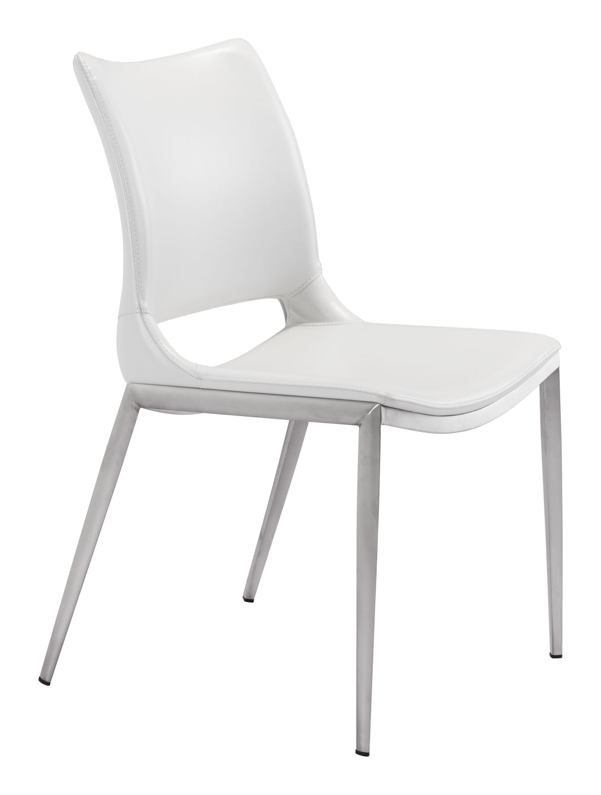 Ace White & Silver Dining Chair (Set of 2) by Zuomod at Eve Furniture