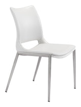 Ace White & Silver Dining Chair (Set of 2) by Zuomod at Eve Furniture