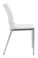 Ace White & Silver Dining Chair (Set of 2) by Zuomod at Eve Furniture