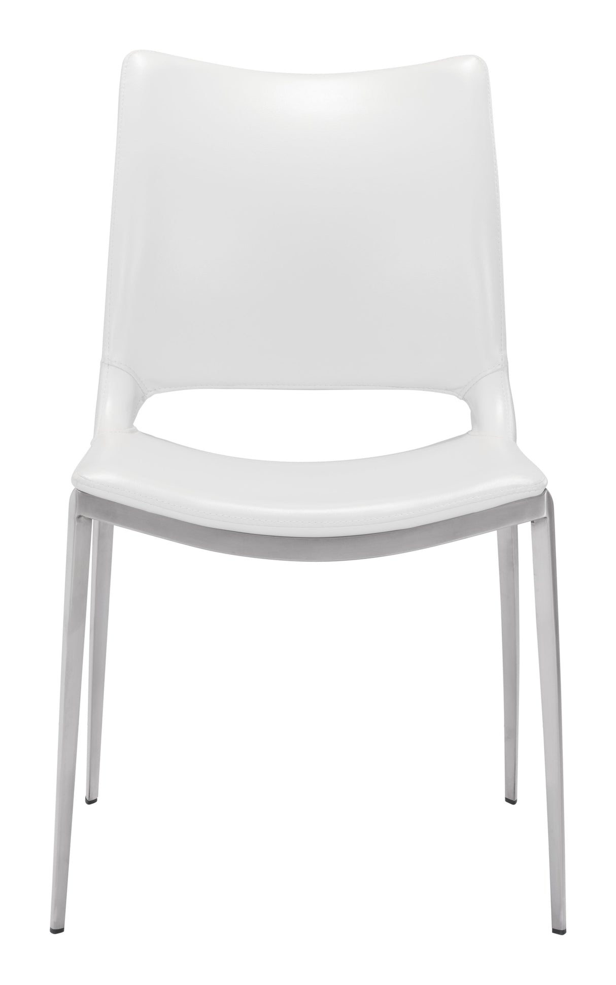 Ace White & Silver Dining Chair (Set of 2) by Zuomod at Eve Furniture