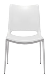 Ace White & Silver Dining Chair (Set of 2) by Zuomod at Eve Furniture
