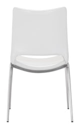 Ace White & Silver Dining Chair (Set of 2) by Zuomod at Eve Furniture