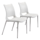 Ace White & Silver Dining Chair (Set of 2) by Zuomod at Eve Furniture