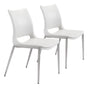 Ace White & Silver Dining Chair (Set of 2) by Zuomod at Eve Furniture