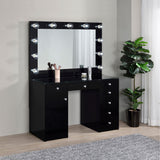 Acena Black High Gloss 7-drawer Vanity Set with Lighting by Coaster at Eve Furniture