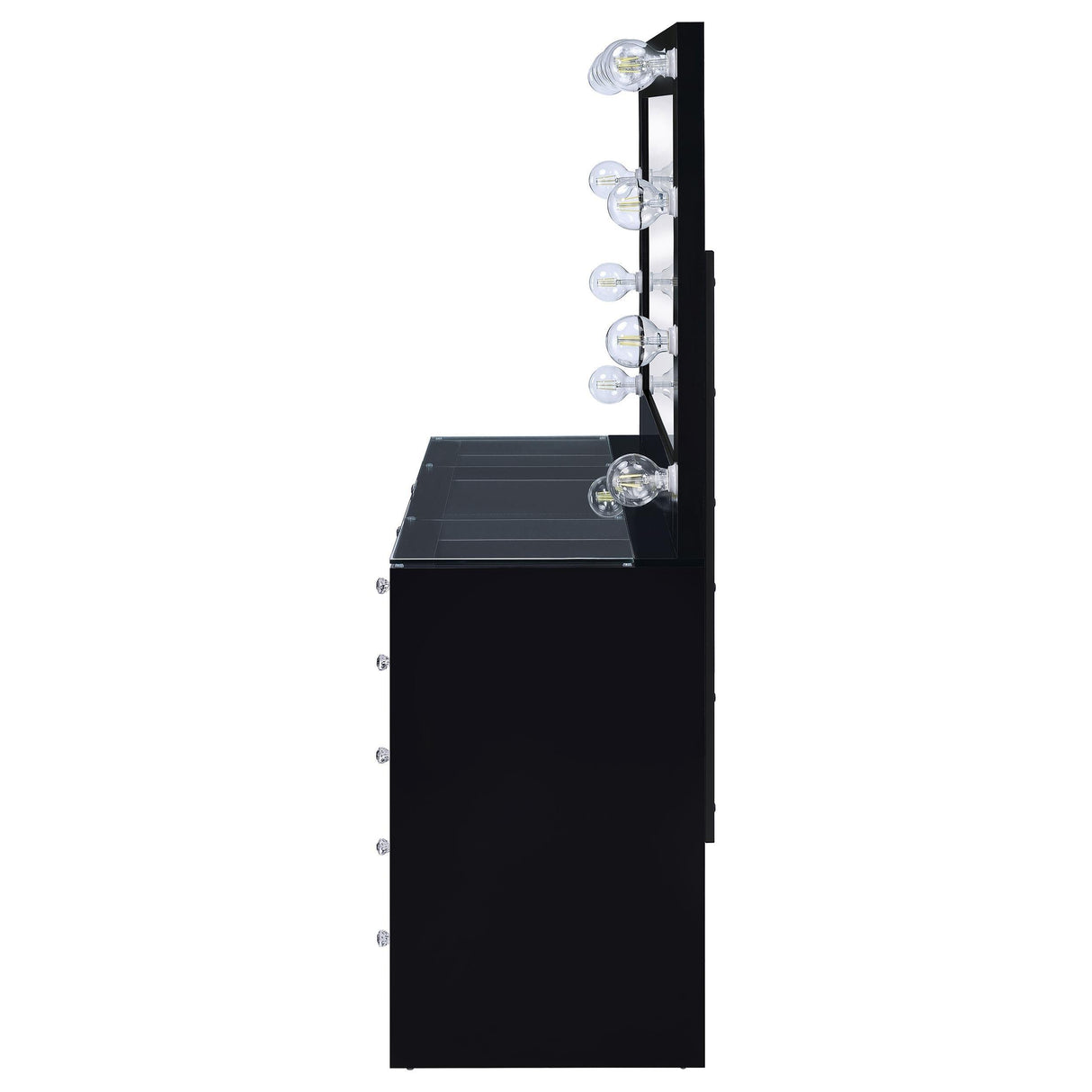 Acena Black High Gloss 7-drawer Vanity Set with Lighting by Coaster at Eve Furniture