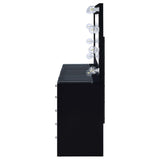 Acena Black High Gloss 7-drawer Vanity Set with Lighting by Coaster at Eve Furniture
