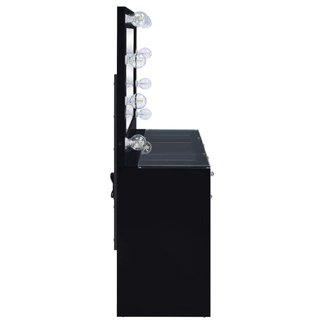 Acena Black High Gloss 7-drawer Vanity Set with Lighting by Coaster at Eve Furniture