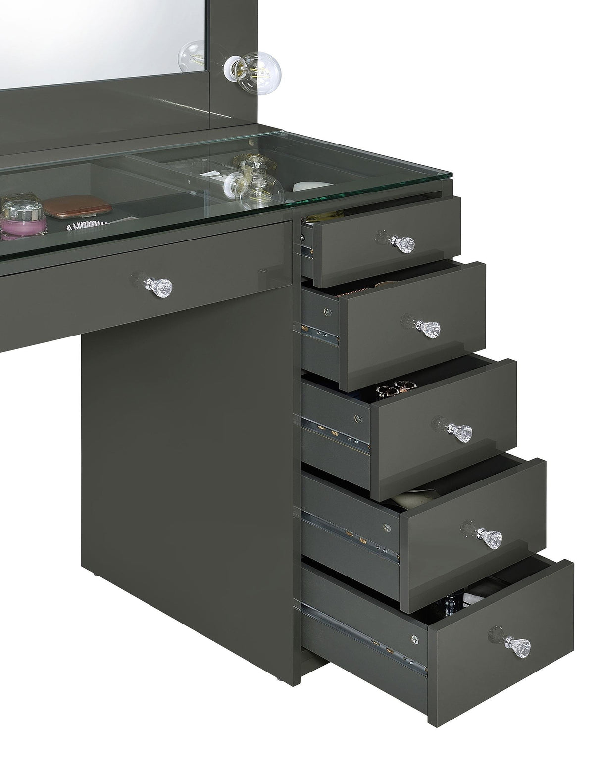 Acena Grey High Gloss 7-drawer Vanity Set with Lighting by Coaster at Eve Furniture