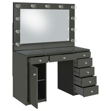Acena Grey High Gloss 7-drawer Vanity Set with Lighting by Coaster at Eve Furniture