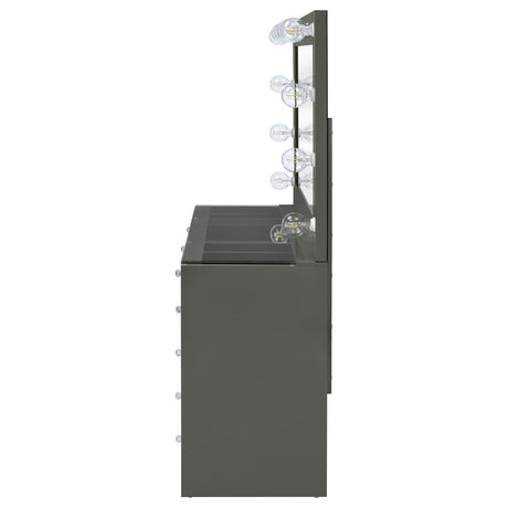 Acena Grey High Gloss 7-drawer Vanity Set with Lighting by Coaster at Eve Furniture