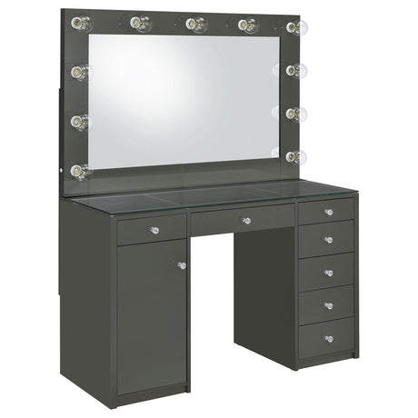Acena Grey High Gloss 7-drawer Vanity Set with Lighting by Coaster at Eve Furniture