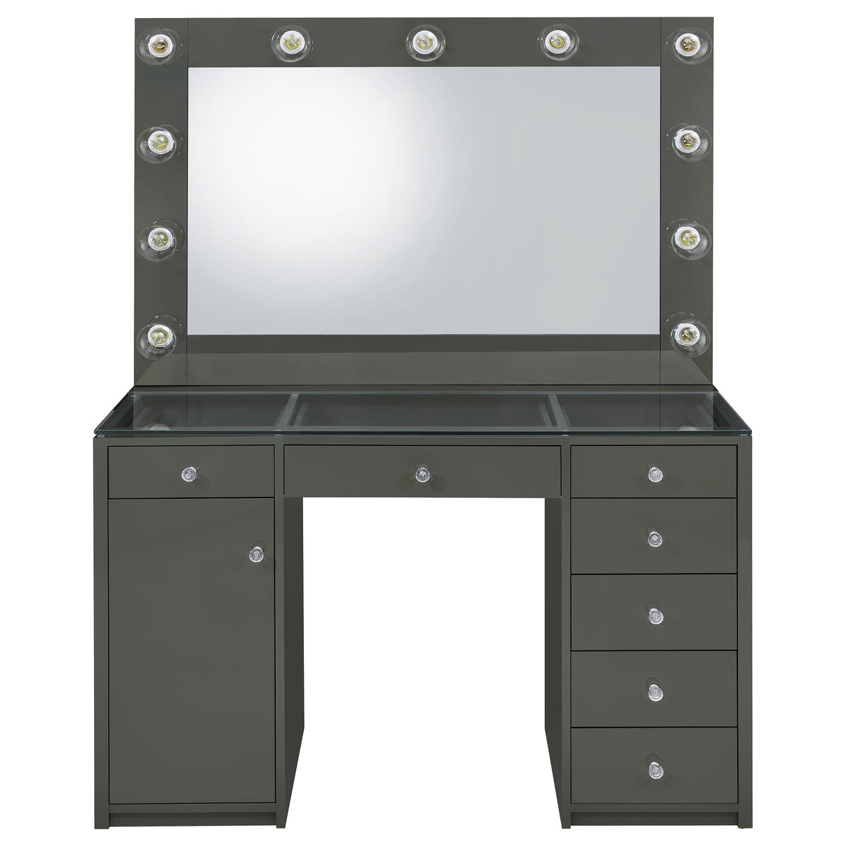 Acena Grey High Gloss 7-drawer Vanity Set with Lighting by Coaster at Eve Furniture
