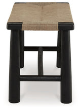 Acerman Black/Natural Accent Bench by Ashley at Eve Furniture